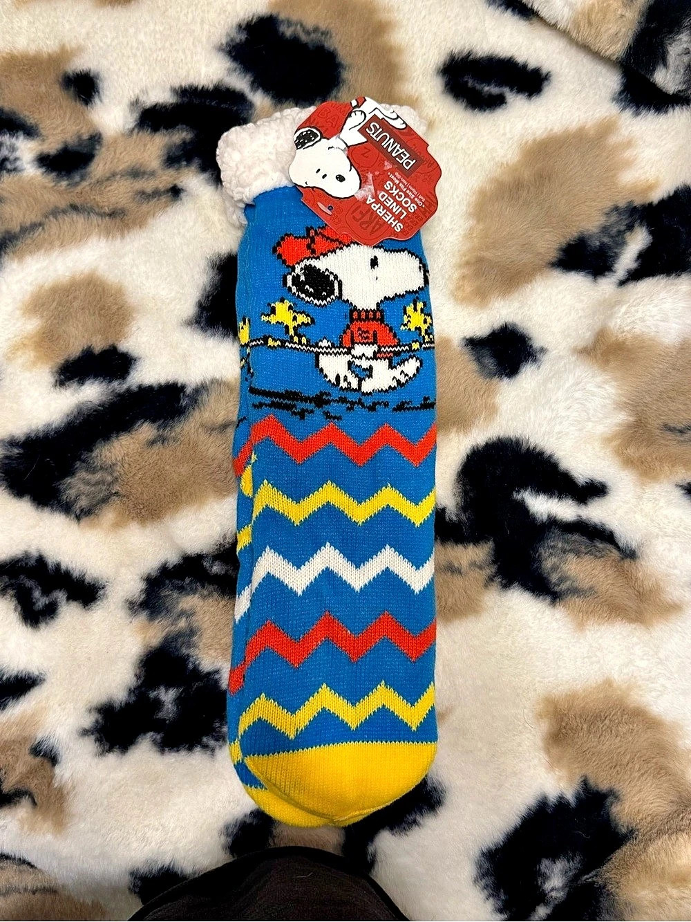 Peanuts Snoopy Sherpa Lined Socks Sherpa Lined Socks in Blue & Black NWT